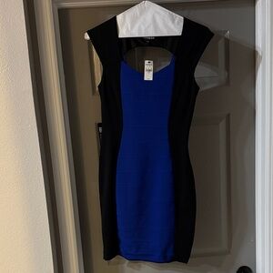Express Black and Blue Mini Dress